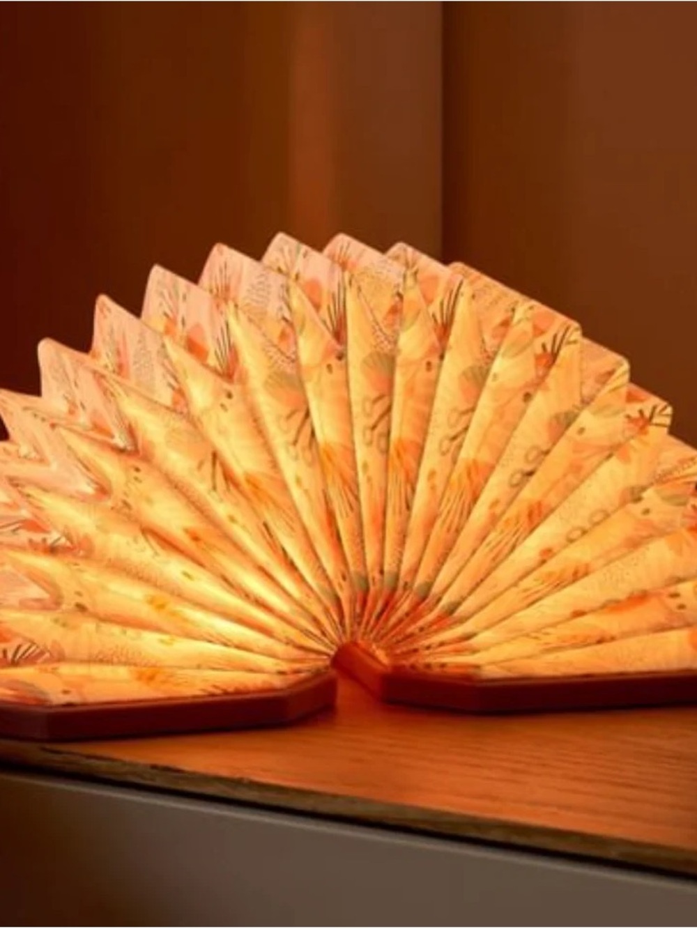 Patterned velvet covered Gingko Smart Accordion Lamp